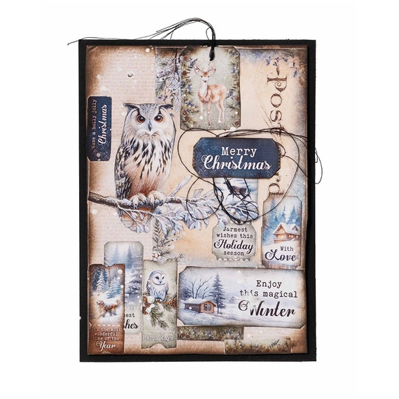 STUDIO LIGHT Scrapbooking-Papier Set A7 mit Elementen - Winter Wonderland
