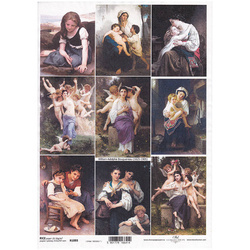 ITD Reispapier Decoupage Bastelpapier Serviettentechnik-R1893 Porträts, Engel