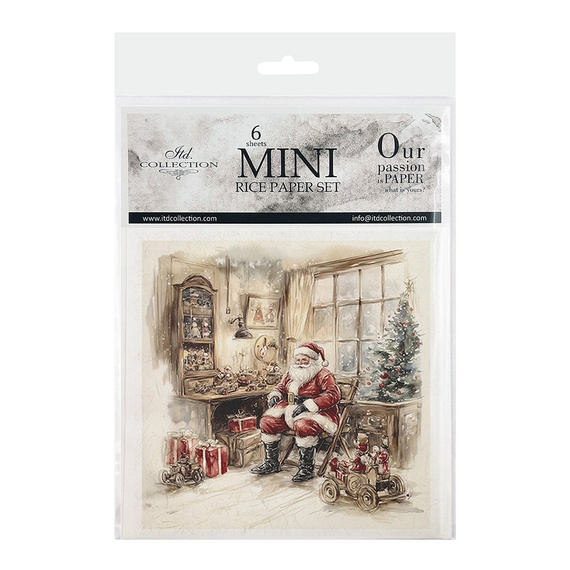 Reispapier-Set - Spielzeugladen, Weihnachtsmann, Lokomotive - RSM204 - Itd Collection