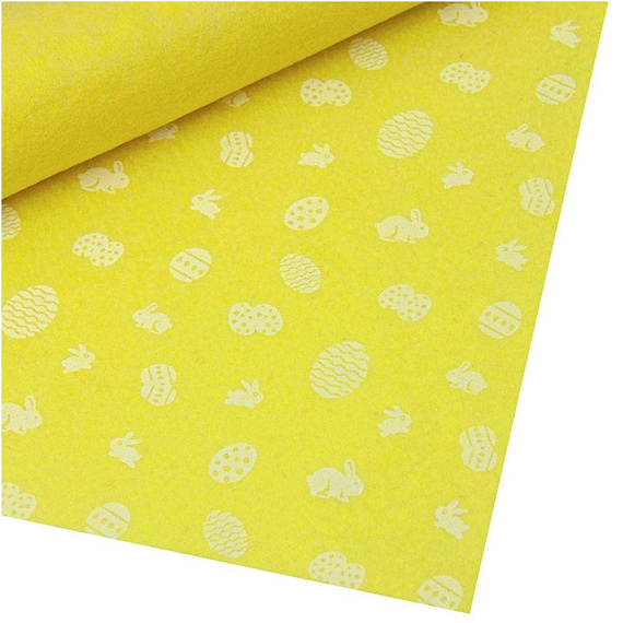 Bastelfilz Ostermuster 30x40cm Dekofilz Filzplatten Filzstoff 1mm, gelb