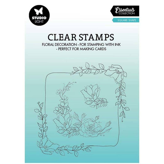 STUDIOLIGHT - Transparenten Stempel - Square Blumenrahmen