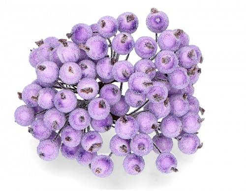 Gefrostete Beeren - lila - 1 Zweig mit 40 Beeren