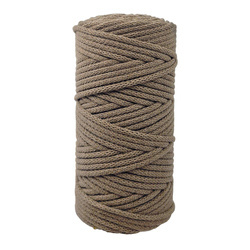 100m Baumwollkordel 5mm Seil aus Baumwolle mit Polyester Kern/Deko Schnur - dunkelbeige