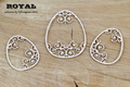 Dekorpappe Die Cut Chipboard Royal Easter - Eggs 3 Stück Ostern SC Ostereier