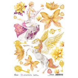 Reispapier Decoupage Bastelpapier für Decoupage A4 - Ciao Bella - Ätherische Elemente