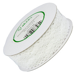 Baumwollspitze Spitze Spitzenborte Spitzenband Klöppelspitze  30mm x 4.55m weiß