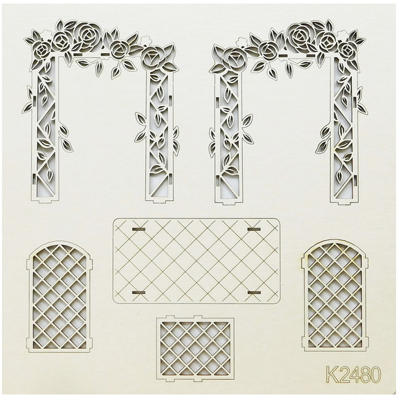 Dekorpappe Die Cut Chipboard Dekoration pergola 3d - Kreatywna Pracownia