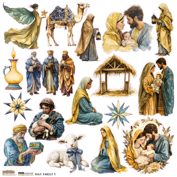 AUFKLEBER ScrapLove Dekor Stickers - Holy Family 5 - Die Heilige Familie