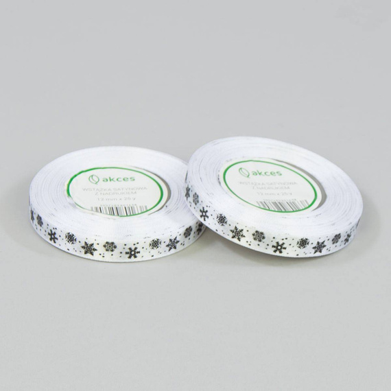 Satinband Schneeflocken 12mm x 23m