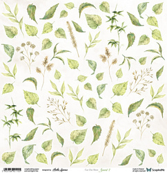 SCRAPandME 30x30cm einseitig Scrapbooking Papier 250g, Leaves 7