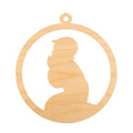 Hölzerne Ornament-Anhänger-Kugel 6cm. Dekoration