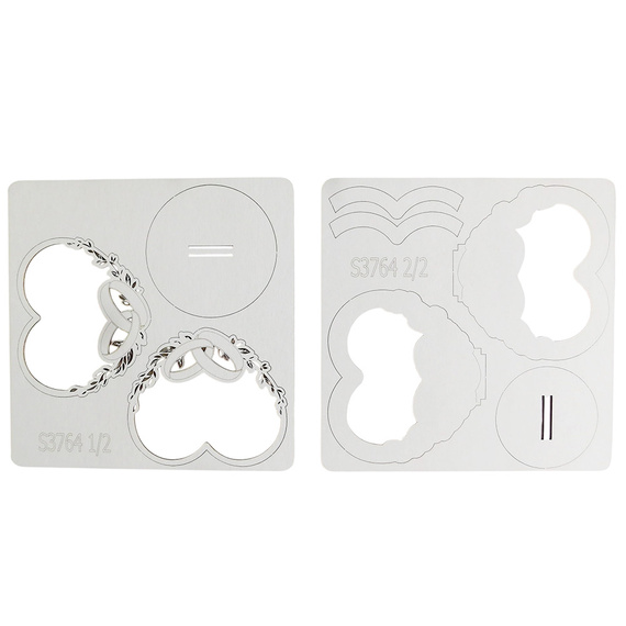 Die Cut Chipboard - Ringdekoration - doppelseitig für Explosionsbox - Kreatywna Pracownia