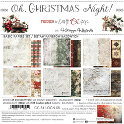 Scrapbooking Papier Set 20x20 - Craft o'clock -  Oh Christmas Night - BASIC