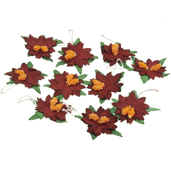 WEIHNACHTSSTERNE Mullberry Papier Papierblumen - rote 25 mm /25 STK.