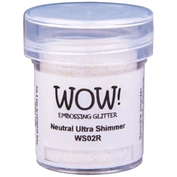 WOW! Embossingpulver mit Glitzer Embossingpuder Einbrennpulver 15ml, Neutral Ultra Shimmer WS02R