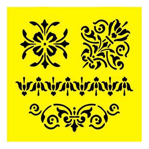 ITD Mixed Media Schablone STENCIL für Decoupage Scrapbooking 16x16, ST0024 Dekore