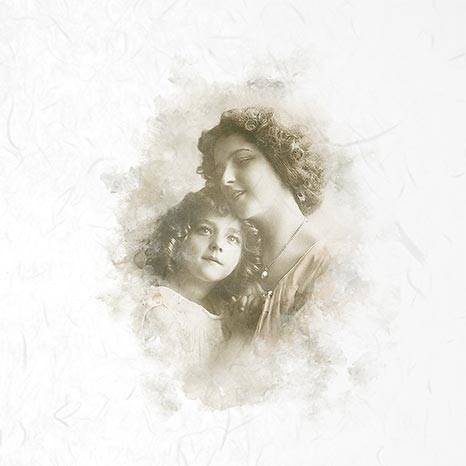 Reispapier-Set - ITD RSM023 6-tlg. Retro-Porträts von Müttern mit Töchtern