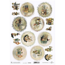 ITD COLLECTION 21x29cm A4 einseitig Scrapbooking Craft Papier 250g - TAG0188 Kinder Vintage Weihnachten