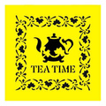 ITD Mixed Media Schablone STENCIL für Decoupage Scrapbooking 16x16, ST0065 Tea Time