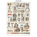 Set aus Junk Journal-Papieren, Aufklebern und Elementen - Furry Friends - Stamperia 