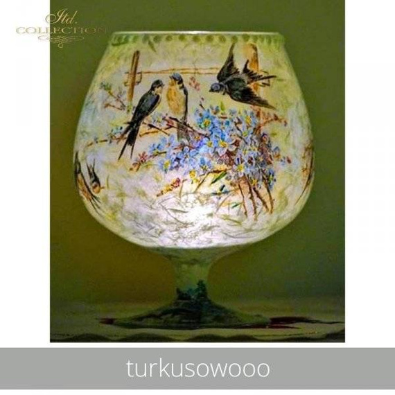 ITD Reispapier Decoupage Bastelpapier, Schwalben R0672