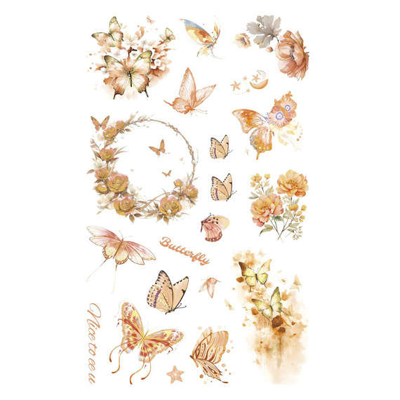 AUFKLEBER folie - Gelbe Blumen und Schmetterlinge
