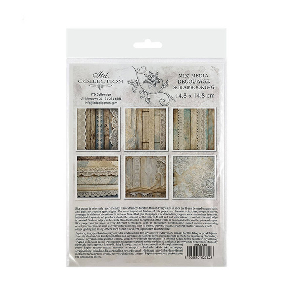 Scrapbooking-Bastelpapier-Set reisfeld - ITD - RSM146 Bretter