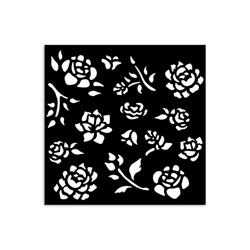 STAMPERIA Mixed Media Schablone STENCIL 3D 12x12cm Timeless - Buds Pattern