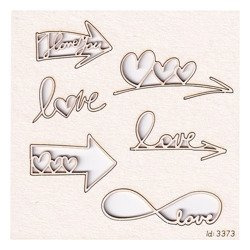 Dekorpappe Die Cut Chipboard liebe Pfeile - Brush art elemenst - SCRAPINIECrapiniec 