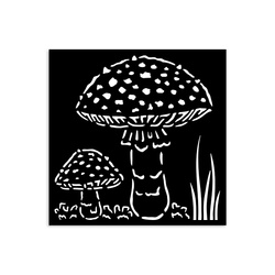 Schablone mix media 3D 12x12cm - Whispering Woods pilze - Stamperia