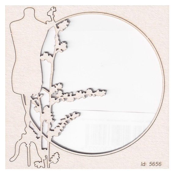 Dekorpappe Die Cut Chipboard - Verwundbar - Kleiner runder Rahmen - Scrapiniec