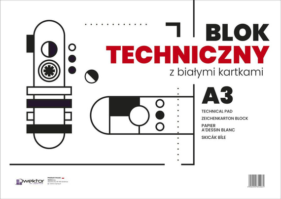 Technischer Weißblock Wektor 160 g - A3, 10 Blatt