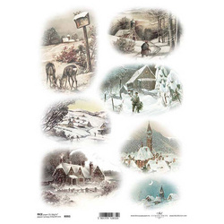 ITD Reispapier Decoupage Bastelpapier, R993 Winterblicke