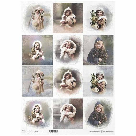 Reispapier für Decoupage A3 ITD-1103L vintage Kinder