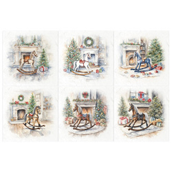 Scrapbooking-Bastelpapier-Set reisfeld - ITD - RSM133 Schaukelpferd Kamin