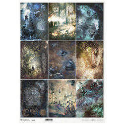 ITD Reispapier Decoupage Bastelpapier, A3 858L magische Welt, Astrologie, Drachen