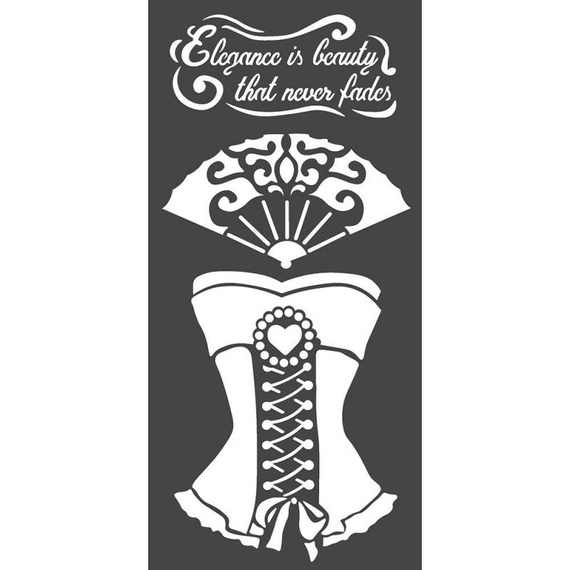 Vorlage 3D 12x25cm Prinzessin Korsett - Stamperia Korsett-Fan