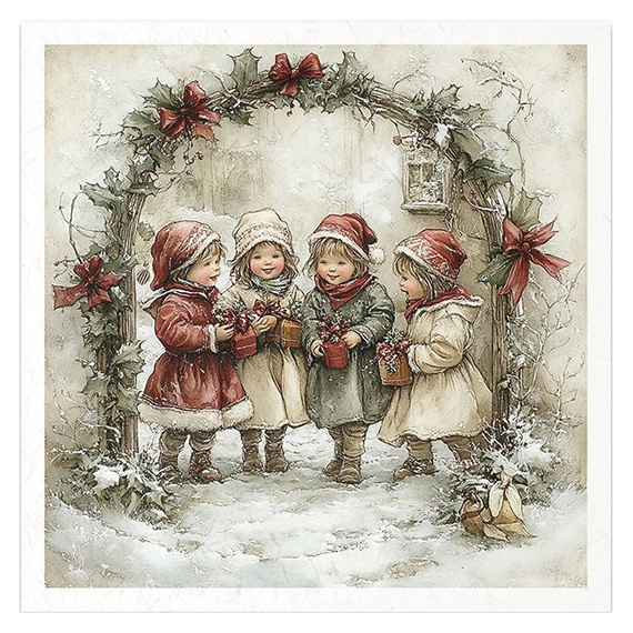 Reispapier-Set - Weihnachtsmann, Kinder, Weihnachten - RSM187 - Itd Collection