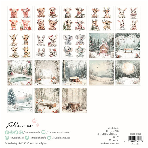 Scrapbooking Papier Set 20x20 cm – Studio Light Holly Jolly – Weihnachtsdesign
