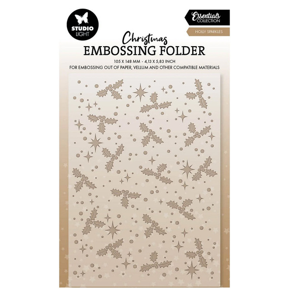 STUDIOLIGHT Embossing Folder Prägefolder Prägeschablone - Holly sparkles