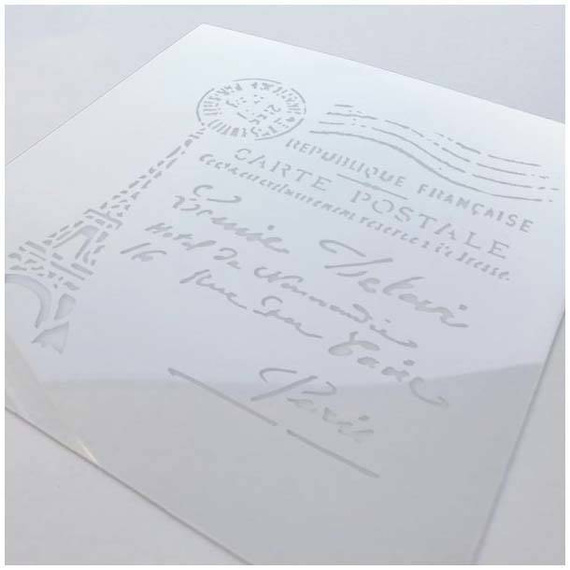 Mixed Media Schablone STENCIL für Decoupage 16x16, Frankreich Eiffelturm