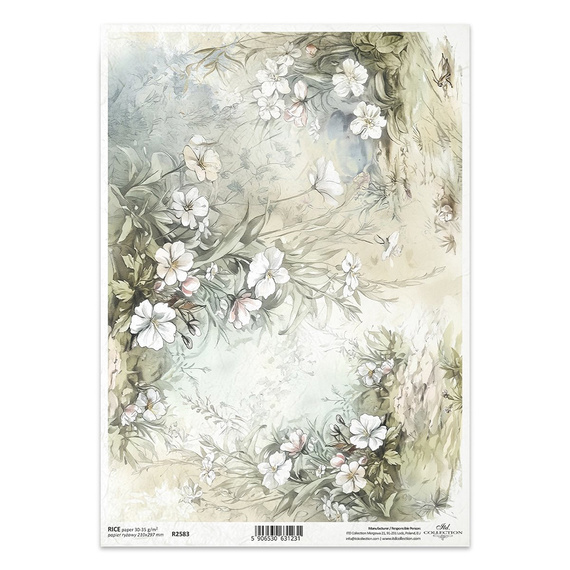 ITD Reispapier Decoupage Bastelpapier Serviettentechnik-R2583 Blumen
