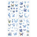 AUFKLEBER folie - Blaue Blumen und Schmetterlinge