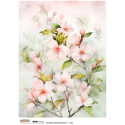 Reispapier Decoupage Bastelpapier A4 - Scraplove - Flowers Tree Branch 8