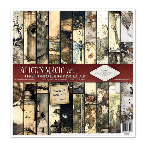 ITD COLLECTION Setz 11Stk 30x30cm Scrapbooking Papier -  Alice's Magic 1