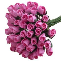 ROSEN geschlossene 6mm 50Stk Scrapbooking Maulbeerpapier Blumen Flower, rosa