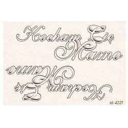 SCRAPINIEC Dekorpappe Die Cut Chipboard Dekoration Ornament, Kocham Cię Mamo
