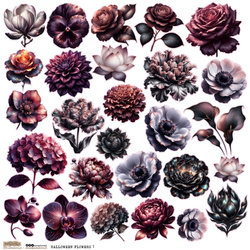 AUFKLEBER ScrapLove Dekor Stickers - Halloween Flowers 1 - blumen