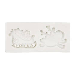 PENTART SILIKONFORM Mold Abformen Gießen Mould, Rentier mit einem Schlitten