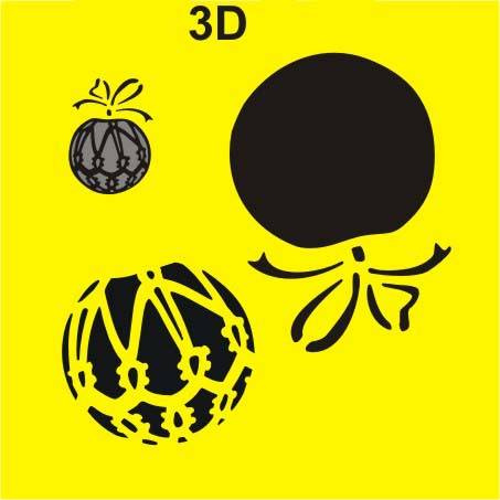 ITD Mixed Media Schablone STENCIL für Decoupage Scrapbooking 16x16, ST0094 Christbaumkugel